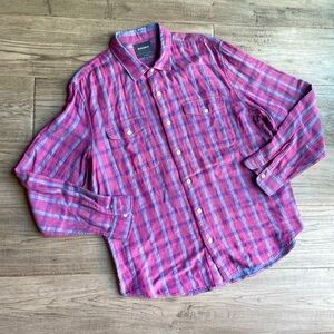 Bonobos Men’s Button Down Shirt Plaid 100% Cotton Purple/Blu/Pink Colors SZ XL